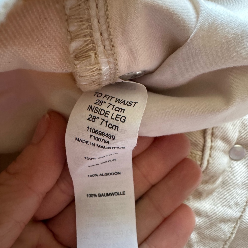 ASOS unisex wide leg raw hem off white jeans 28/28 - Picture 4 of 5